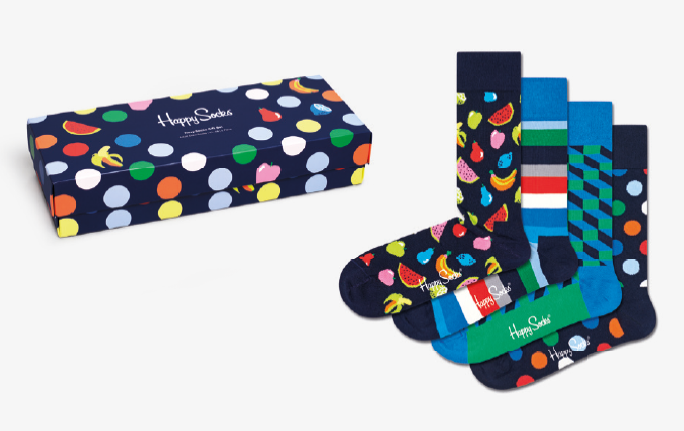 Носки Happy socks 4-Pack Navy Socks Gift Set XNAV09