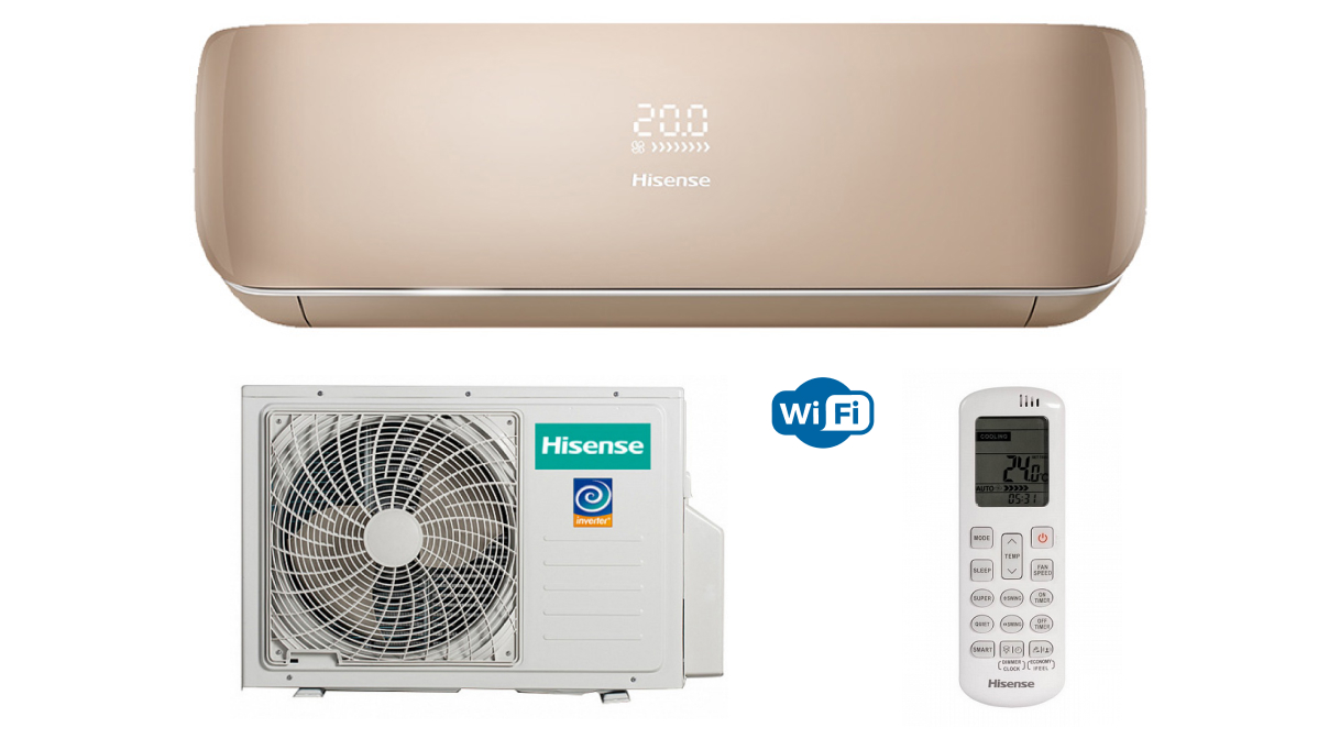 Кондиционер Hisense Premium CHAMPAGNE SUPER DC Inverter AS-10UW4SVETG107G(С)/AS-10UW4SVETG107W(С) Сплит-система