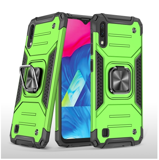  Противоударный чехол Strong Armour Case с кольцом для Samsung Galaxy A10 / M10 (Салатовый)