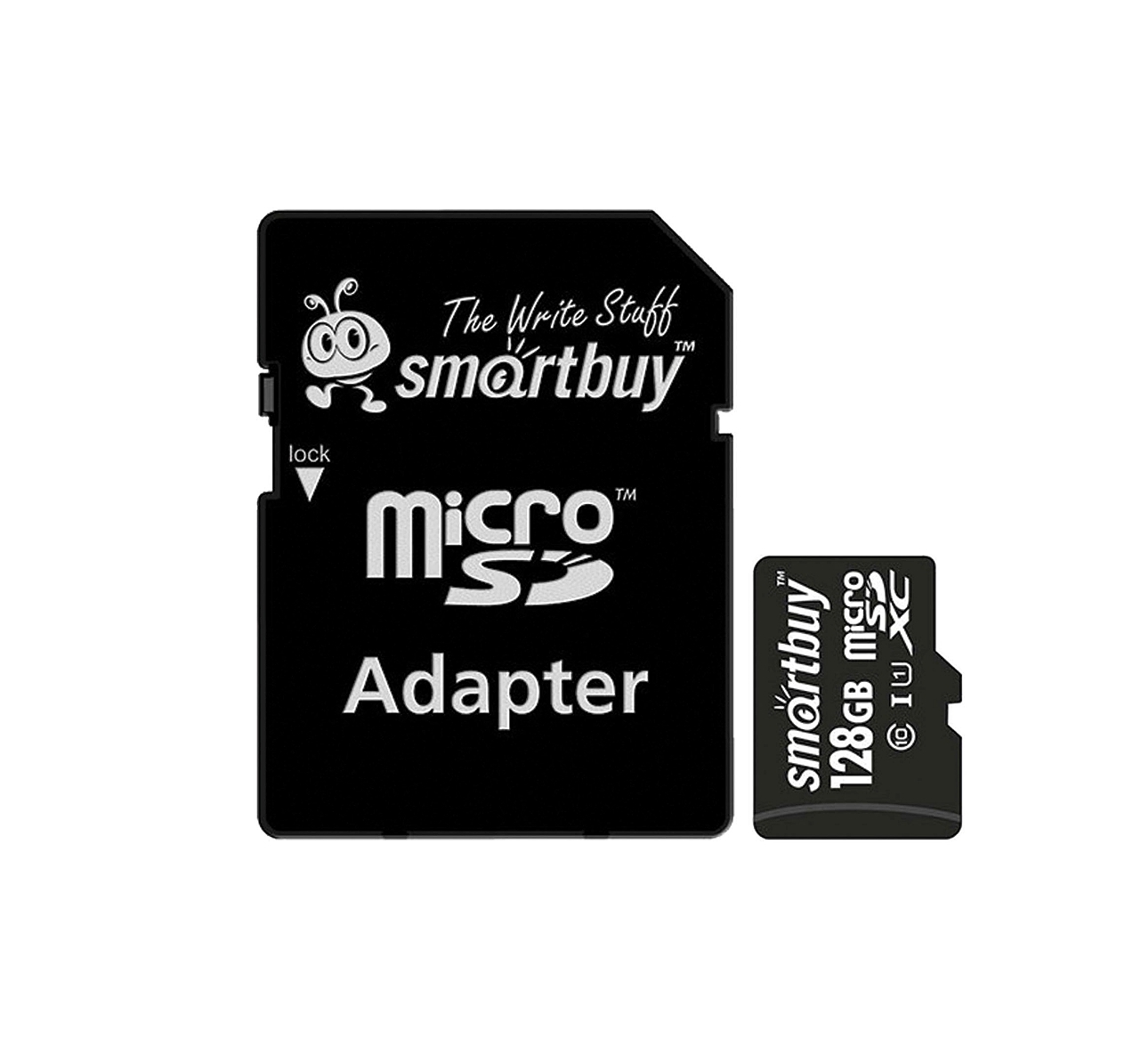   Чехолер Карта памяти Micro-SD 128 GB Smart Buy Class 10 с адаптером
