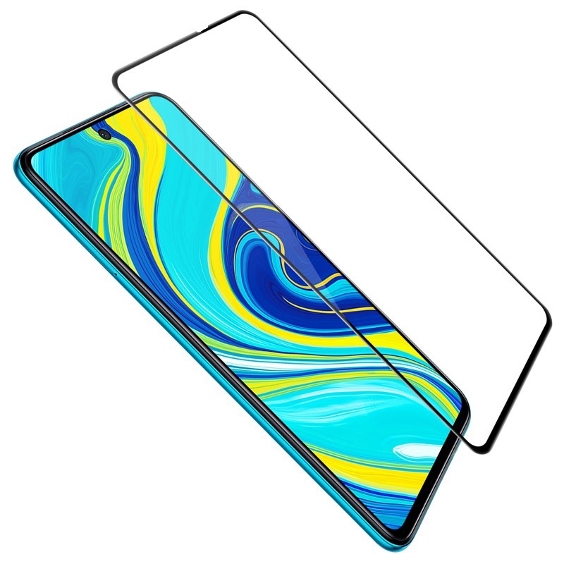 Защитное стекло 2.5D 9H Full Cover Anmac для Xiaomi Redmi Note 9 Pro (Черная рамка)