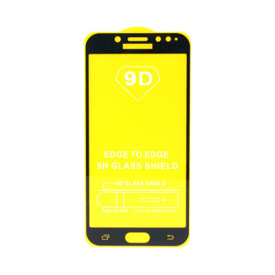   Чехолер Защитное стекло 9H полный клей Full Glue для Samsung Galaxy J7 2017 (Черная рамка)