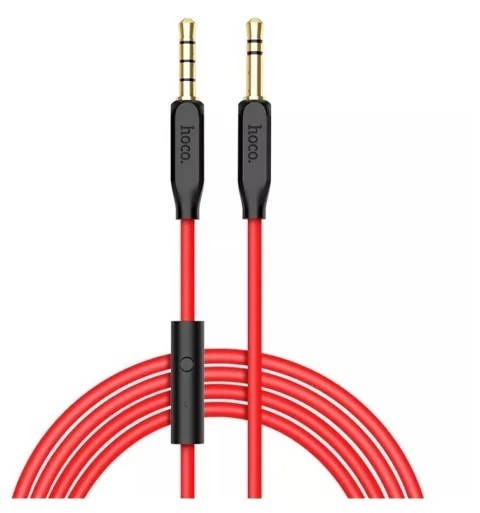 Кабель Jack 3.5mm - Jack 3.5mm Hoco UPA12 с микрофоном 100 см (Красный)