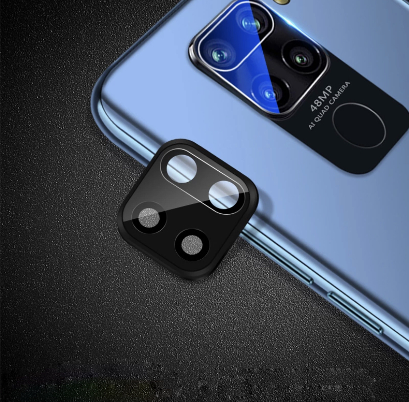 Защитное стекло 3D 9H для камеры Xiaomi Redmi Note 9 (Черное)