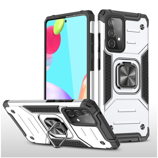  Чехолер Противоударный чехол Strong Armour Case с кольцом для Samsung Galaxy A52 (Серебро)