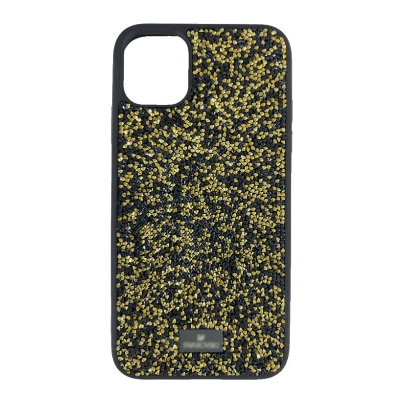 Чехол со стразами SW для IPhone 12 mini (Черно-золотой)