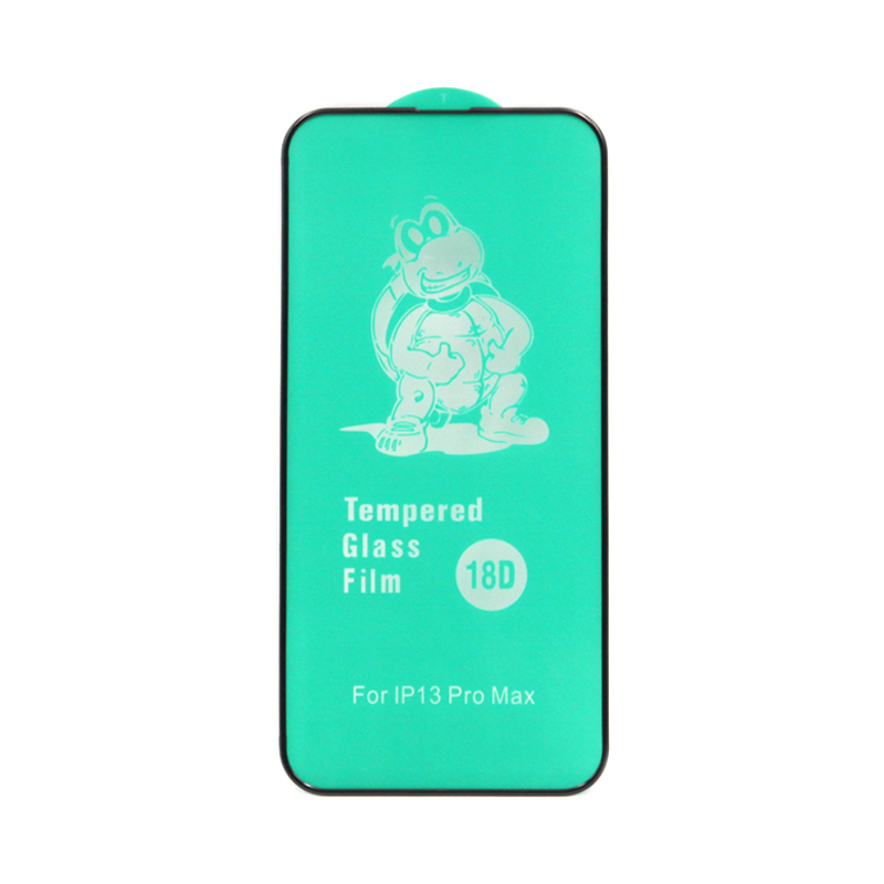 Защитное стекло 18D гибкий край для iPhone 13 Pro Max (6.7) (Черная рамка)