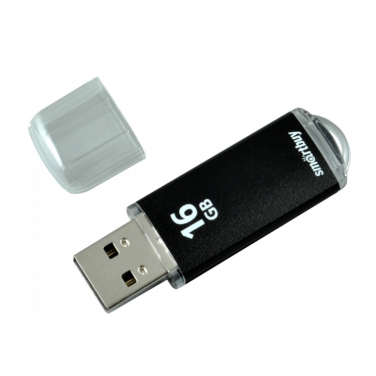 Флешка 16 GB USB 2.0 SmartBuy V-Cut (Черный)