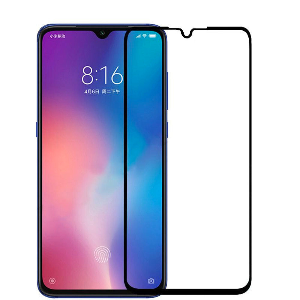  Защитное стекло 9H полный клей Full Glue для Xiaomi Redmi Note 8 (Черная рамка)
