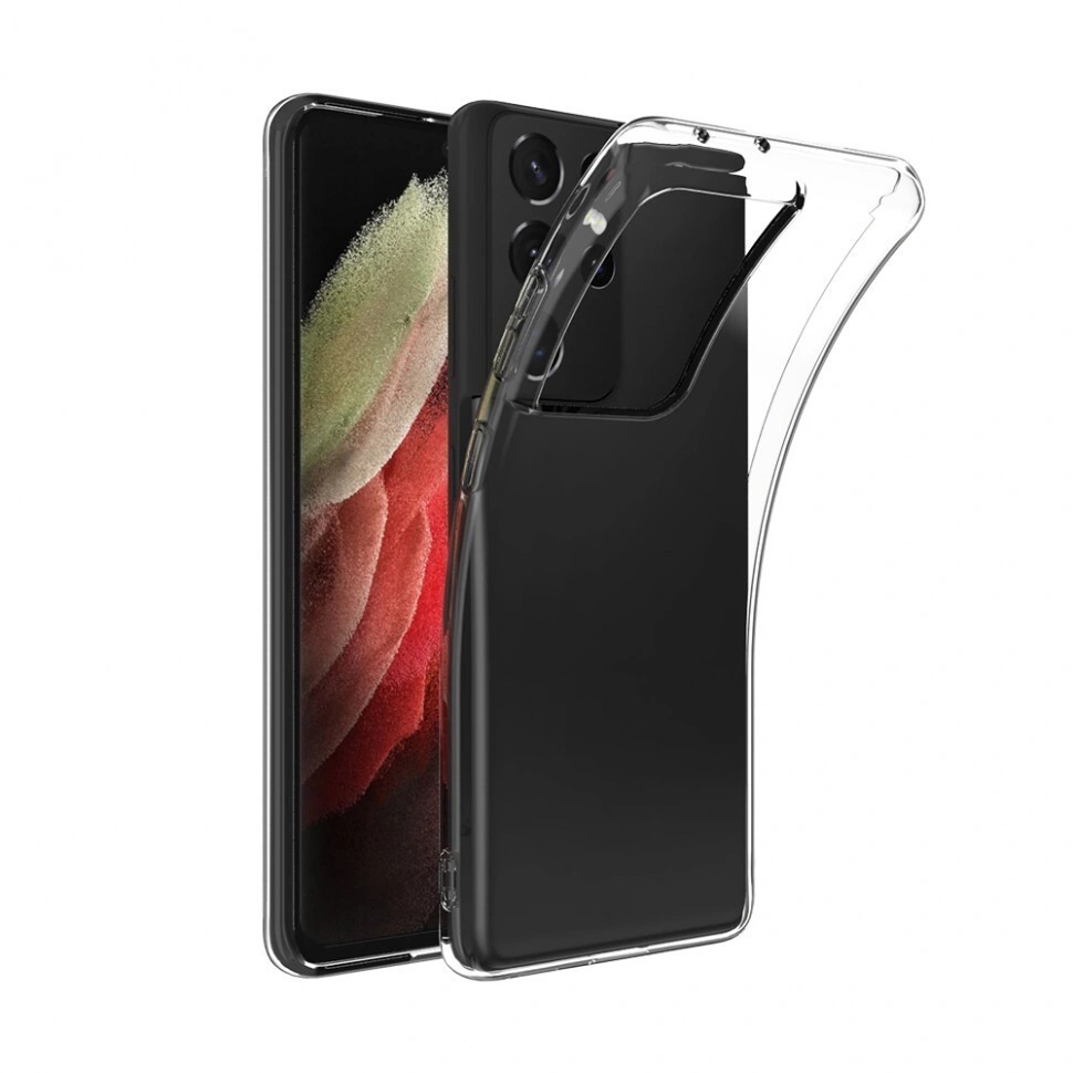 Силиконовый чехол Infinity ультратонкий для Samsung Galaxy S21 Ultra (Прозрачный)