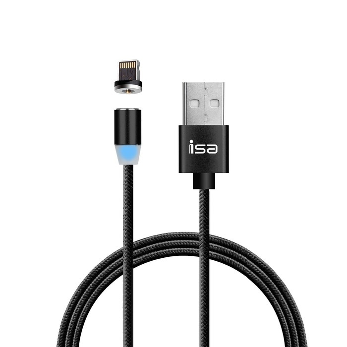 Кабель магнитный USB Lightning 2A ISA MC-02 120 см (Черный)