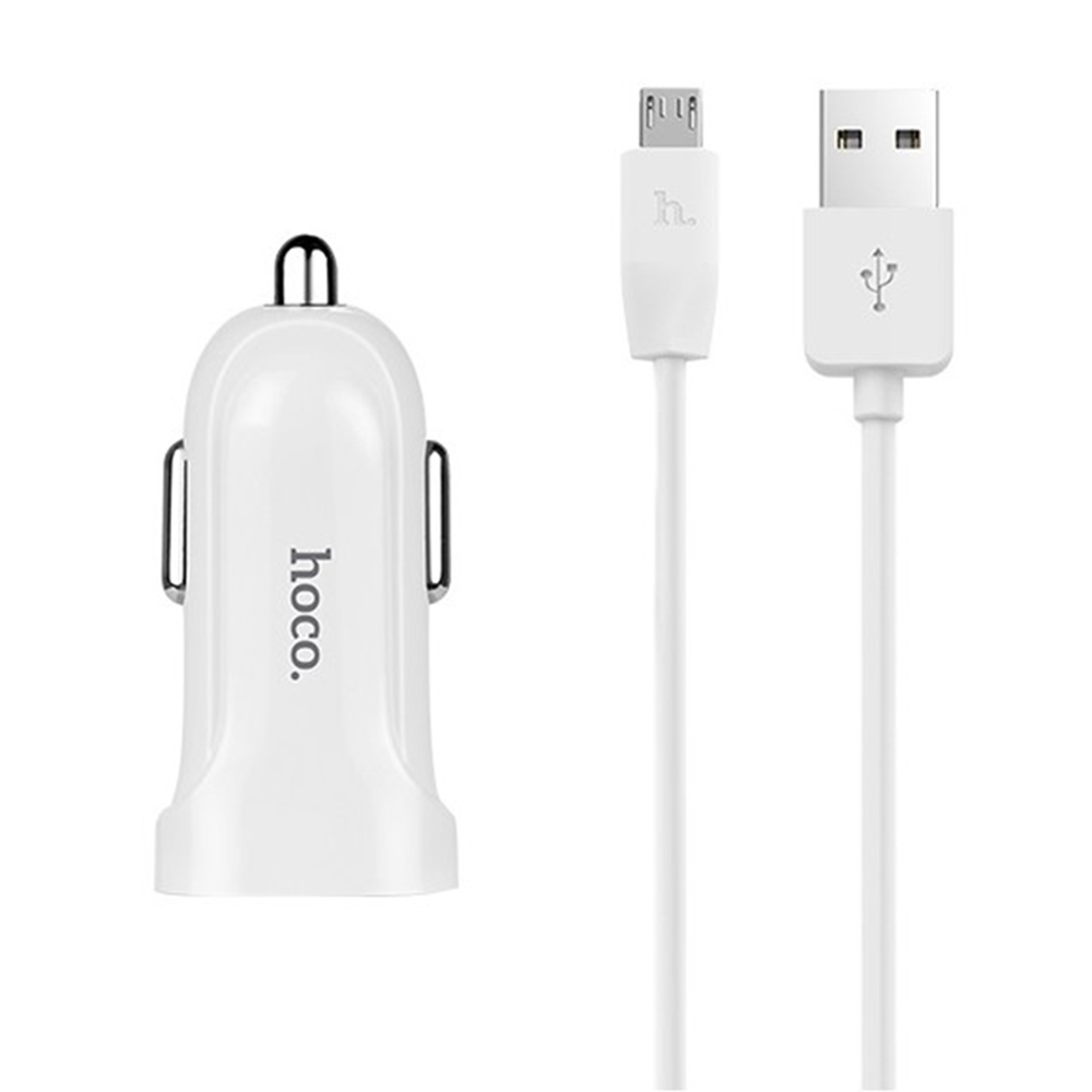 Комплект АЗУ на USB 1.5А + кабель Micro-USB 1м HOCO Z2 (Белый)