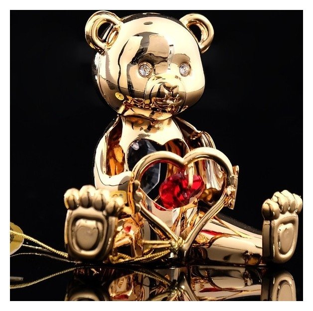 Сувенир «Мишка с сердцем», с кристаллами сваровски