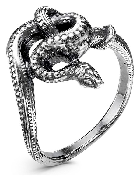 Кольцо Змея узел, посеребрение с оксидированием, 18,5 размер