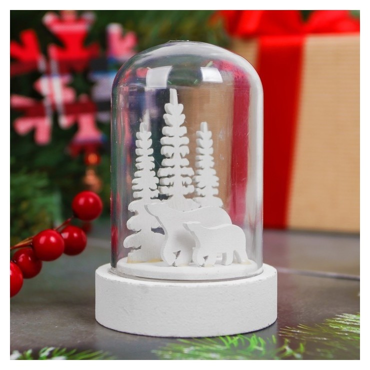Подарки на Новый год Новогодний сувенир с подсветкой Зимние мишки