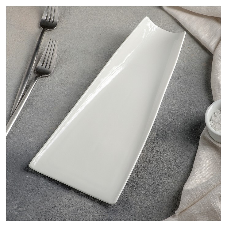 Блюдо «Бланш», 30×14×4,5 см, цвет белый