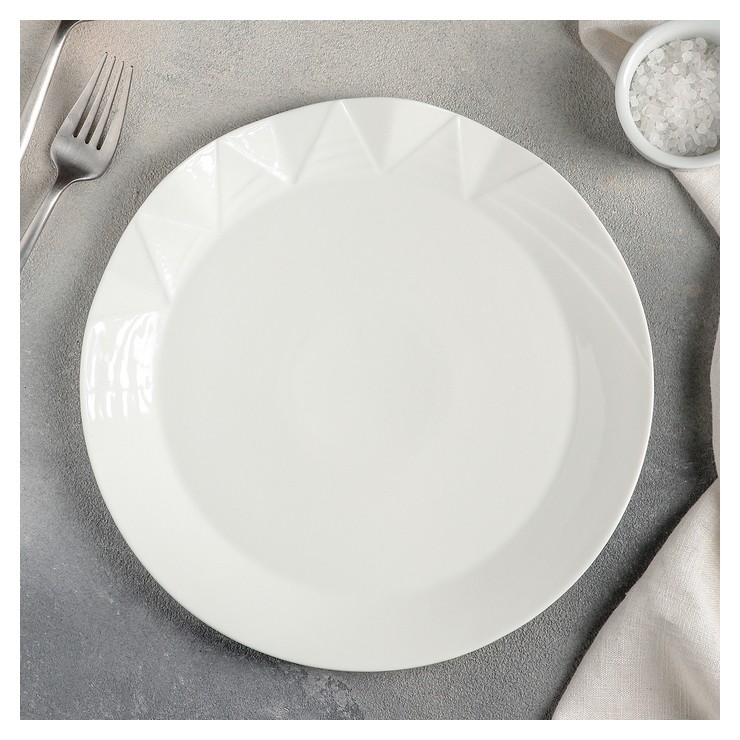 Тарелка обеденная «Идиллия», 25×2,5 см, цвет белый