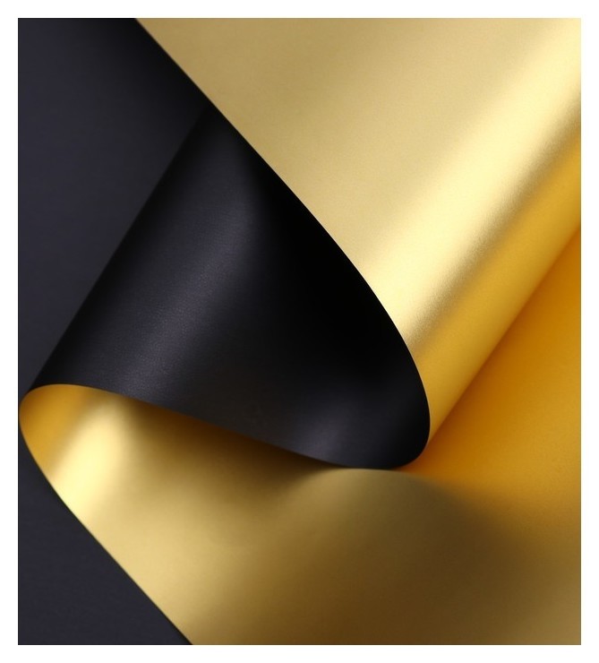Пленка для цветов Пленка с золотом, цвет чёрный, 58 см х 5 м