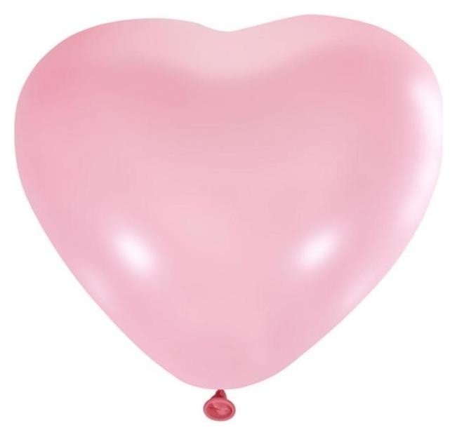 Шар латексный 12 «Сердце», пастель, набор 50 шт., цвет розовый