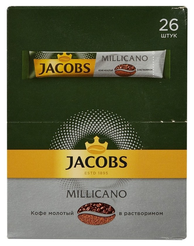 Кофе Jacobs Millicano растворимый 26штx1,8г