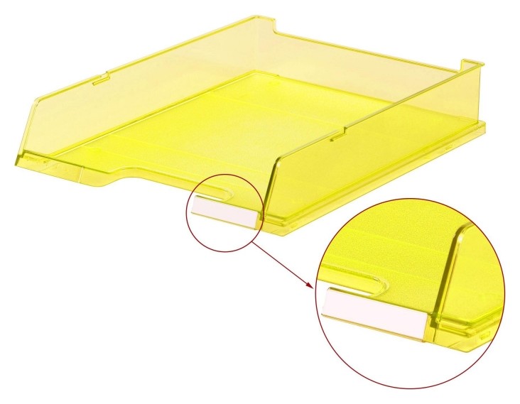 Лоток для бумаг HAN с инд.окном прозрачно-желтый арт.ha1020/25, C4