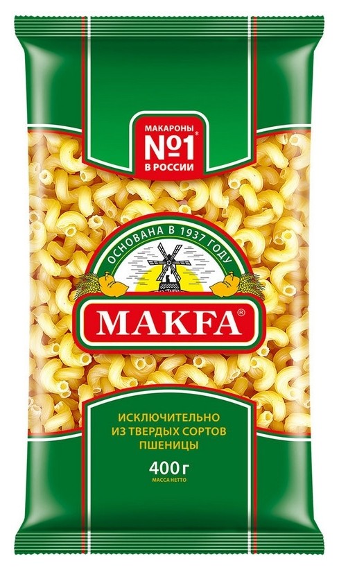 Макароны макфа витки группы А в/с, 400 г