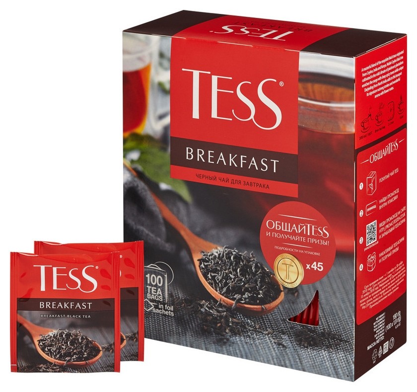 Чай Tess брекфаст черный 100 пак/уп, 1446-09