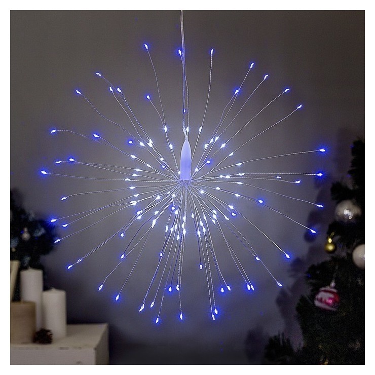 Фигура новогодняя Салют, аа*4 (Не в компл.), 120 Led, сине-белый