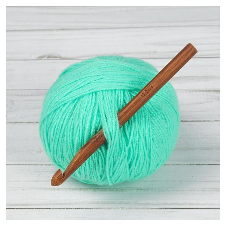Крючок для вязания, бамбуковый, D = 10 мм, 15 см