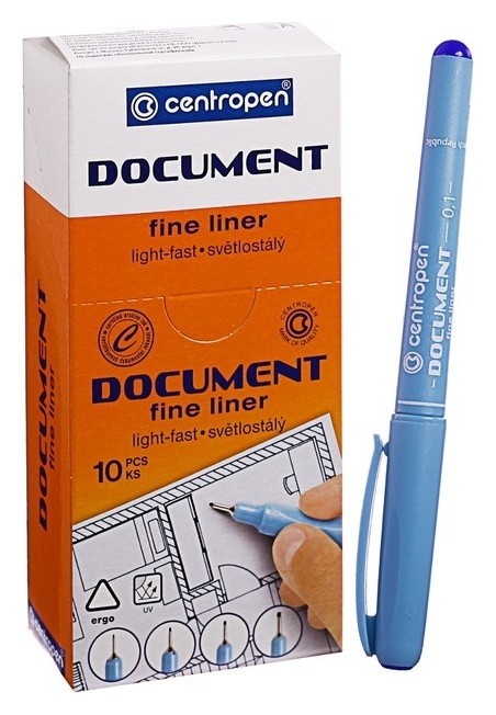Ручка капиллярная Centropen Document 2631, 0,1 мм, длина письма 500 м, синяя