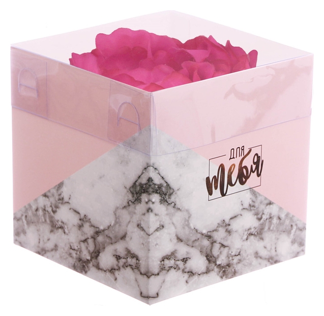 Коробка для цветов с Pvc-крышкой «Для тебя», 12 × 12 × 12 см