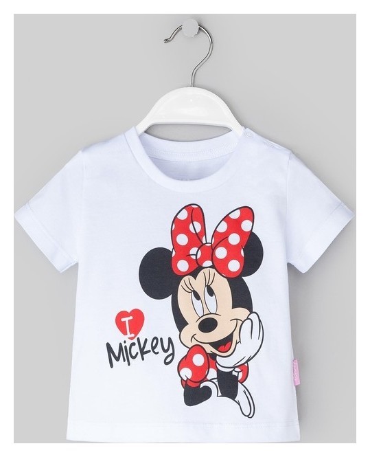 Футболка Minnie 2, минни маус, р. 30, рост 98-104 см, белый