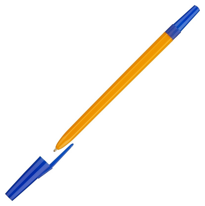 Ручка шариковая школьник, цвет чернил синий 1 мм, оранжевый корпус