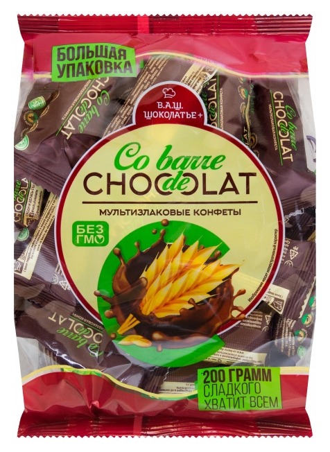 Конфеты Co Barre De Chocolat мультизлак. с тем.кондитерской глазурью, 200г