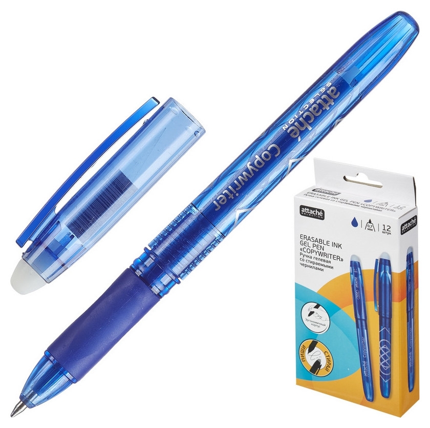 Ручка гелевая Attache Selection стираемая, синий, Egp1611