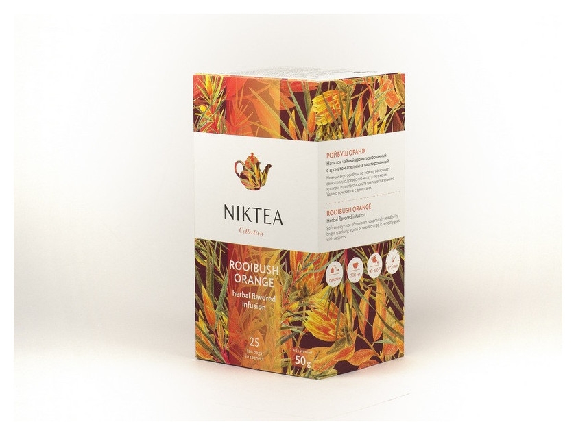 Чай Niktea ройбуш оранж, 25 пакx2гр/уп