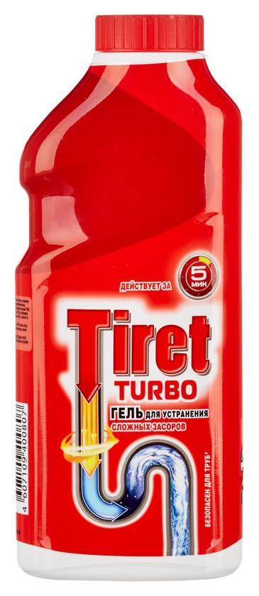 Средство для прочистки труб Tiret Turbo гель 500 мл