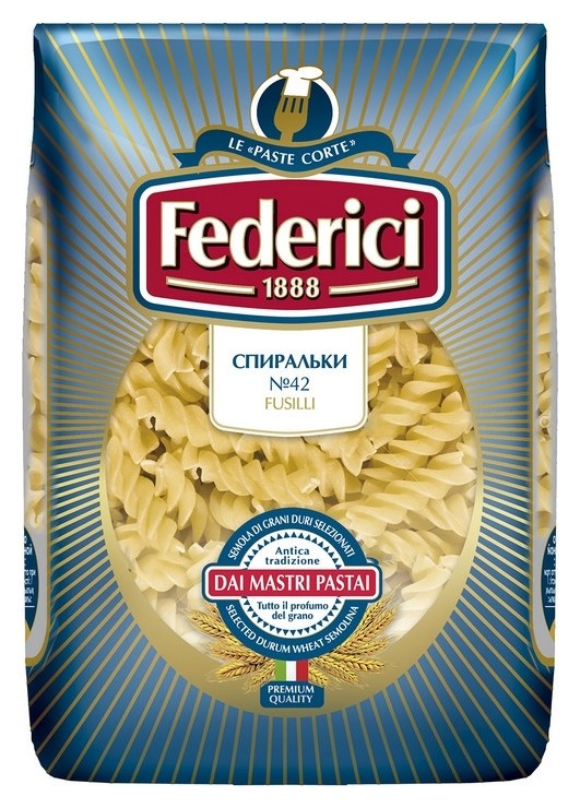 Макароны Federici спиральки (Fusilli) №042, 500г