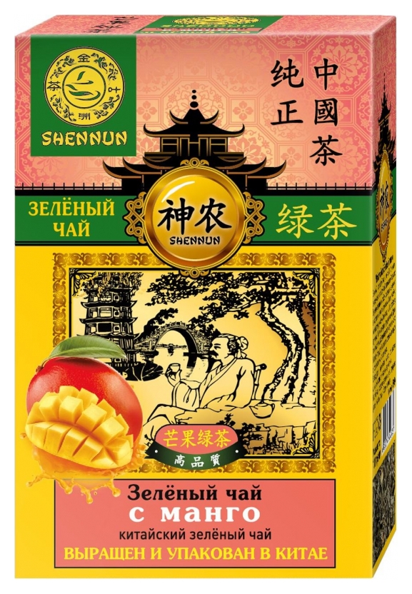 Чай Shennun зеленый с манго листовой, 100г в13034
