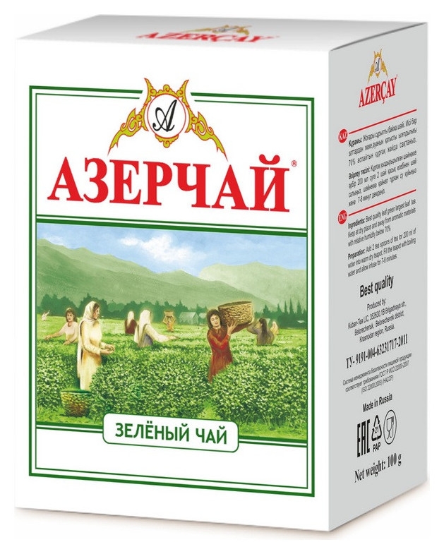 Чай азерчай чай зеленый листовой, 100 г 266720