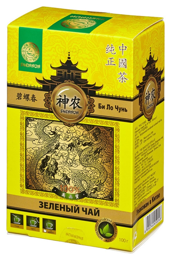 Чай Shennun билочунь зеленый, спираль, 100 г. 13065