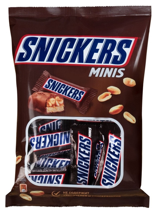   Белорис Шоколадный батончик Snickers мини 180г