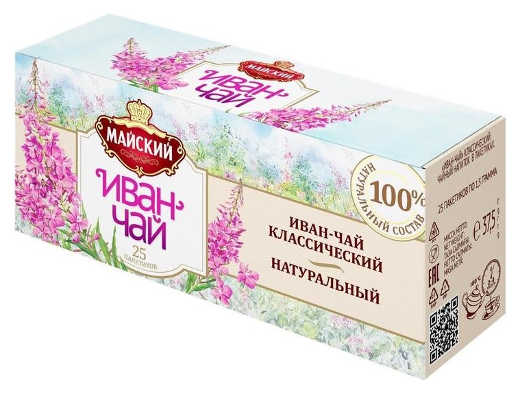 Чай майский иван-чай классический, 25пакx1,5г