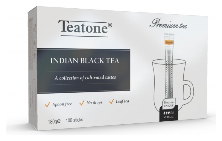 Чай черный индийский Teatone в металл.стике, 100шт/уп. 1246