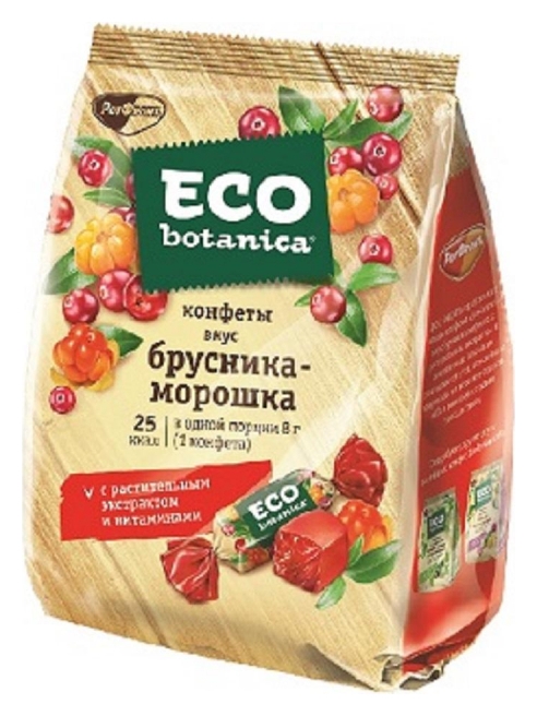 Мармелад конфеты Eco Botanica вкус брусника-морошка,желейные, 200г