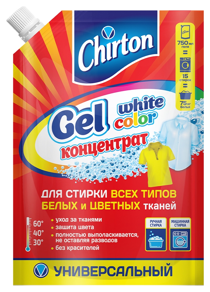 Капсулы для стирки  Белорис Гель для стирки Chirton концентрированный, универсальный, 750 мл