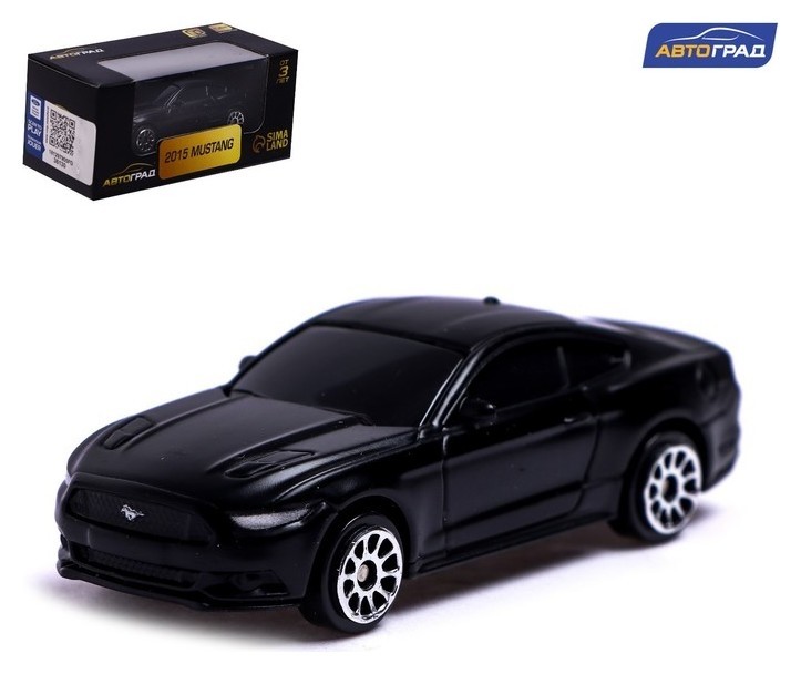 Машина металлическая Ford Mustang, 1:64, цвет чёрный матовый