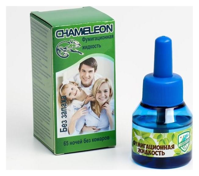 Дополнительный флакон-жидкость Chamelion, без запаха, от комаров, 65 ночей, 45 мл