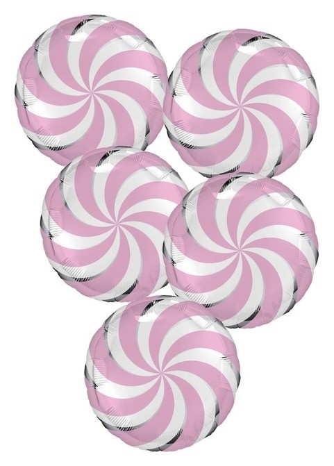 Шар фольгированный 18 «Леденец розовый», круг, набор 5 шт.