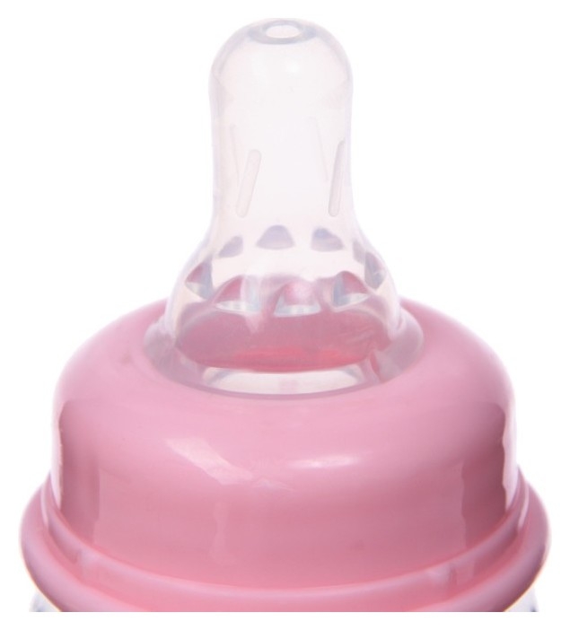 Бутылочки для кормления Бутылочка для кормления, стекло., 60 мл., «Мишка малыш»,цвет розовый